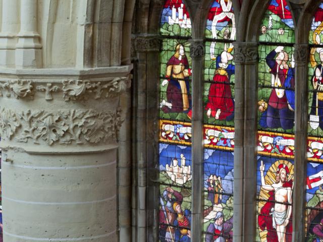 Cathedrale St Etienne Chalons Detail Poteau Vitraux © Jean Côme Nicolle