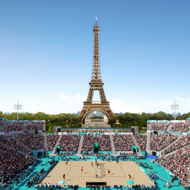 Paris 2024 Beach Volley Tour Eiffel